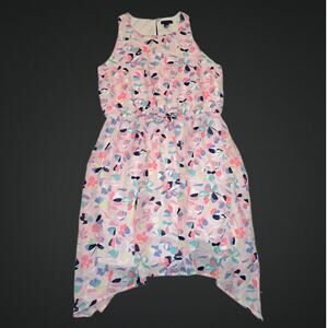 Girls Floral Sleeveless Summer Layered Slip Dress Sz XL Pink Purple Blue Yellow
